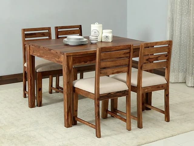 Adore Solid Sheesham Wood 4 Seater Dining Set Adore Solid Sheesham Wood 4 Seater Dining Set