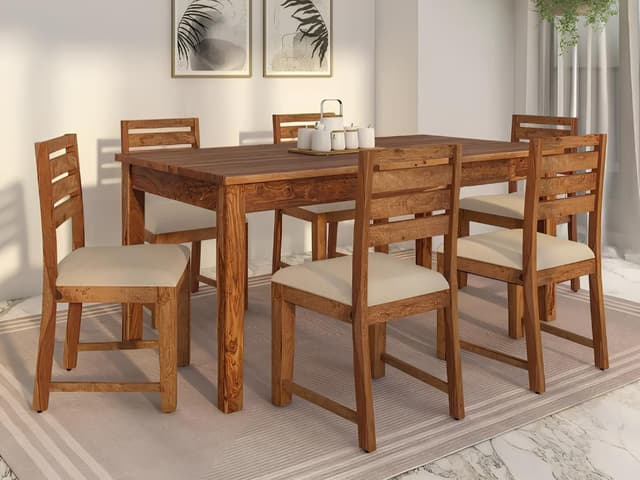 Adore Solid Sheesham Wood 6 Seater Dining Set Adore Solid Sheesham Wood 6 Seater Dining Set