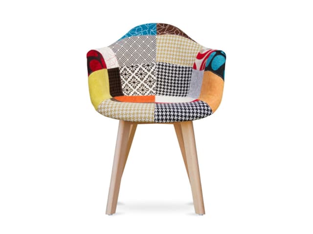Adore Accent Chairs in Modern Patchy Fabric Adore Accent Chairs in Modern Patchy Fabric