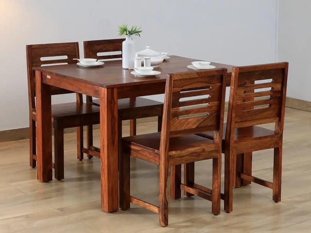 Adore Urban-Cut 4 Seater Dining Set in Solid Sheesham Wood Adore Urban-Cut 4 Seater Dining Set in Solid Sheesham Wood