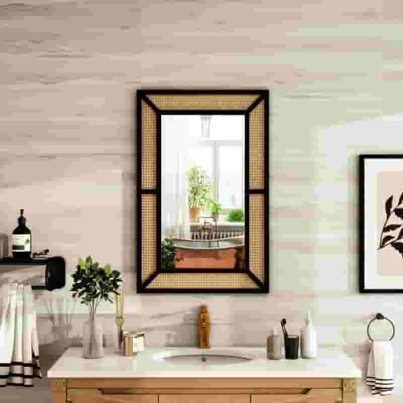 Adore Black Core Mirror Frame in solid Mango wood and Rattan Mesh Adore Black Core Mirror Frame in solid Mango wood and Rattan Mesh