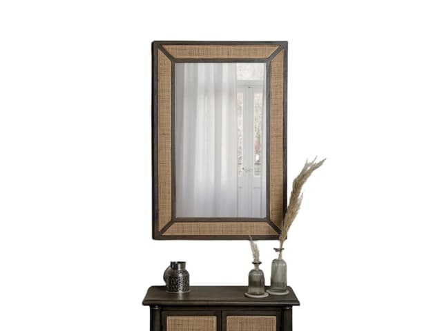 Adore Grey Rattan Cane Mirror frame in Solid Wood Adore Grey Rattan Cane Mirror frame in Solid Wood