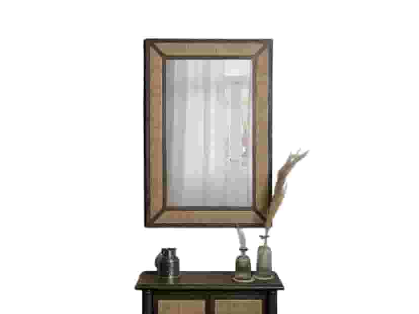 Adore Grey Rattan Cane Mirror frame in Solid Wood Adore Grey Rattan Cane Mirror frame in Solid Wood