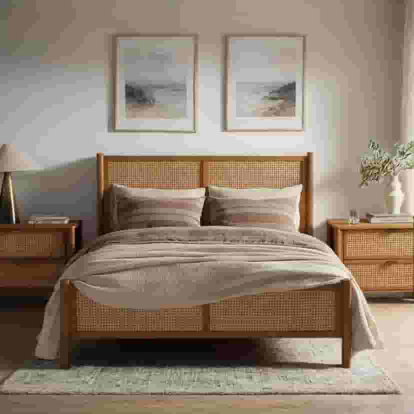 Adore Alice Rattan Cane Non Storage Bed Queen Size Adore Alice Rattan Cane Non Storage Bed Queen Size