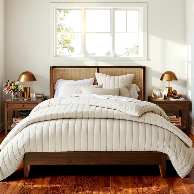 Adore Amara Solid Wood Non Storage Bed Queen Size Adore Amara Solid Wood Non Storage Bed Queen Size