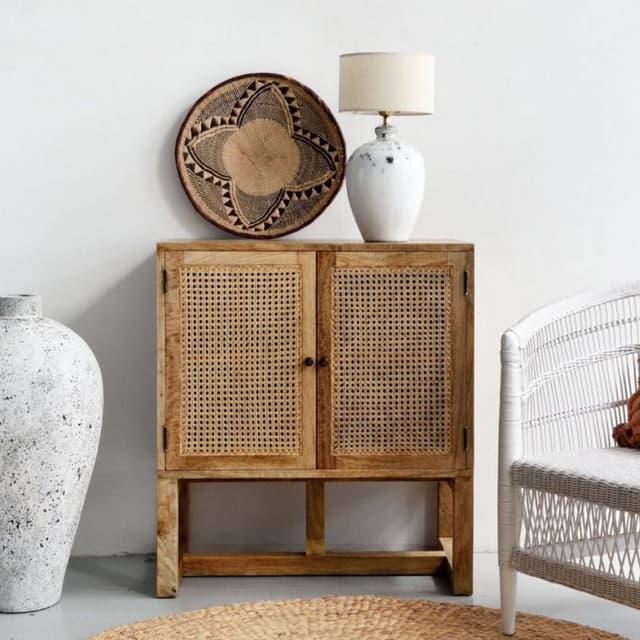Adore Boho 2 Door Rattan Cabinet Adore Boho 2 Door Rattan Cabinet