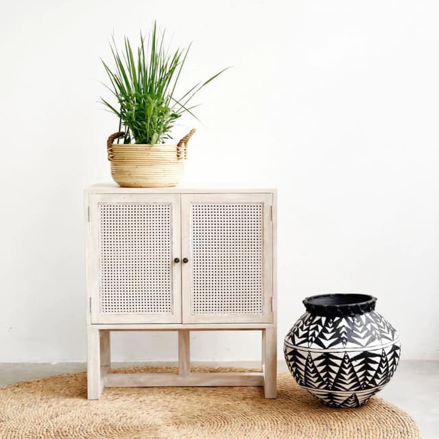 Adore Boho 2 Door Rattan Cabinet Adore Boho 2 Door Rattan Cabinet