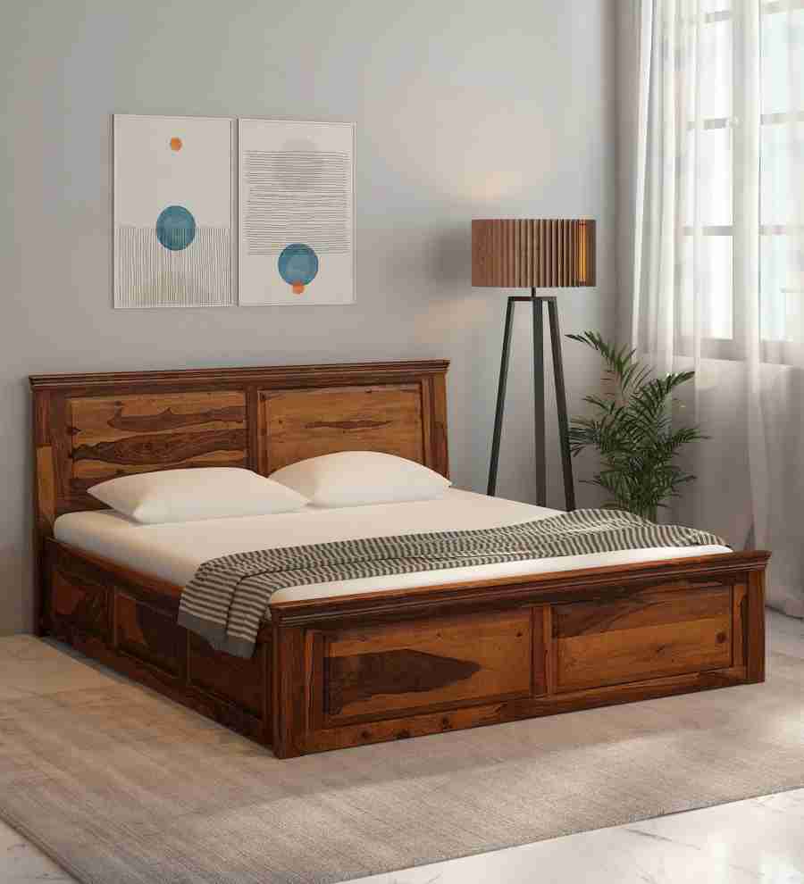 Adore Kirat Solid Sheesham Wood Bed Queen Size Adore Kirat Solid Sheesham Wood Bed Queen Size