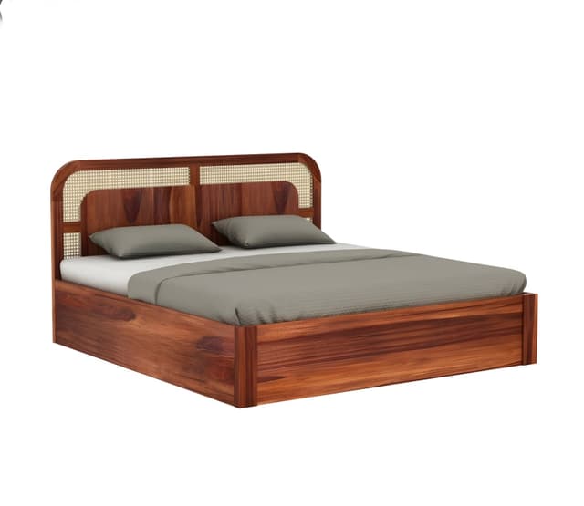 Adore Alex Rattan bed with Box Storage in Solid Wood King Size Adore Alex Rattan bed with Box Storage in Solid Wood King Size