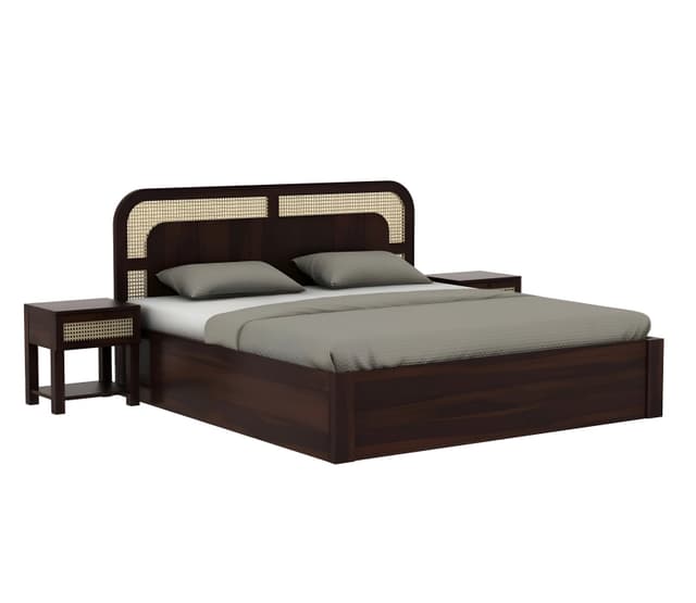 Adore Alex Rattan bed with Box Storage in Solid Wood King Size Adore Alex Rattan bed with Box Storage in Solid Wood King Size