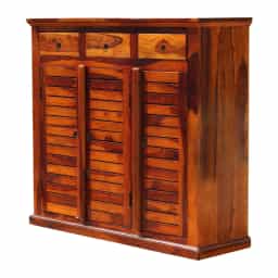 Adore Shoe Cabinet with 3 Drawers and 3 Doors Solid Sheesham Wood Adore Shoe Cabinet with 3 Drawers and 3 Doors Solid Sheesham Wood