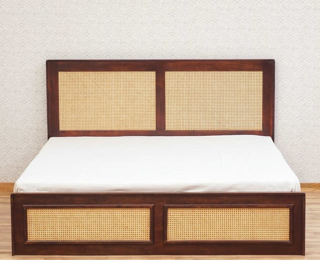 Adore Adhir Rattan Mesh Solid Wood Box Storage Bed Adore Adhir Rattan Mesh Solid Wood Box Storage Bed