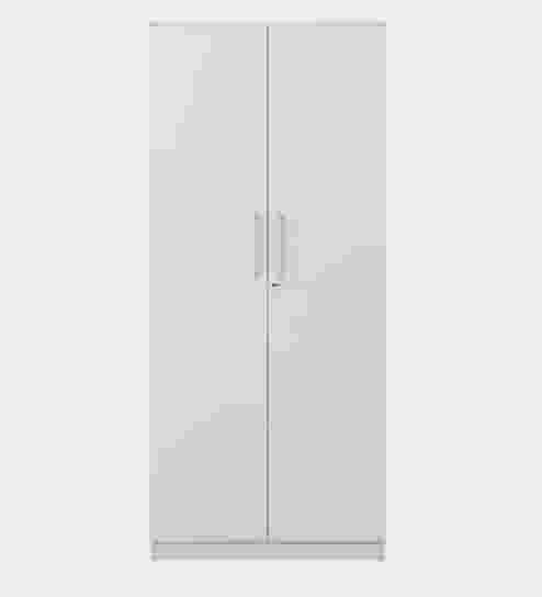 Adore 2 Door Wardrobe With Drawer and Single Shelf In Glossy white finish Adore 2 Door Wardrobe With Drawer and Single Shelf In Glossy white finish