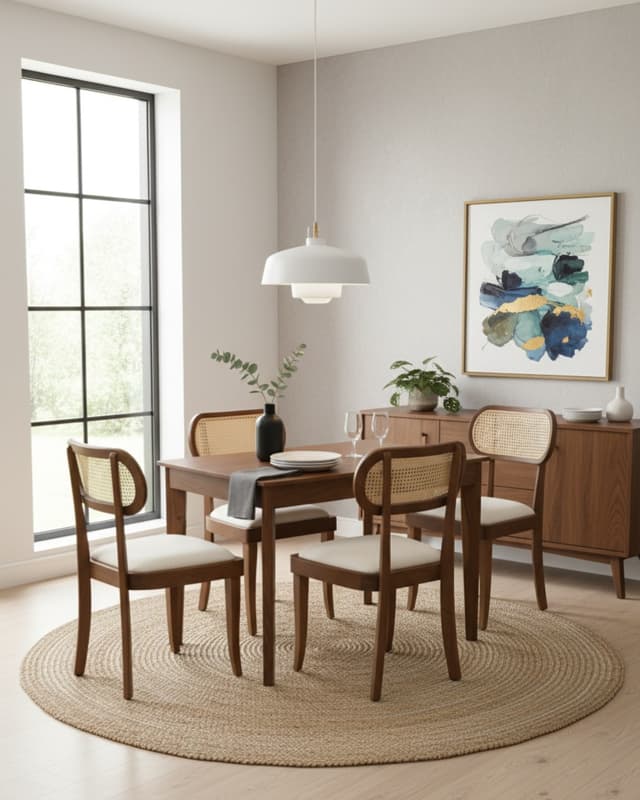 Adore Round Back Rattan 4 Seater Dining Set Adore Round Back Rattan 4 Seater Dining Set